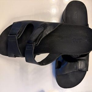 SAS Black Slide Sandal with Contoured Footbed 8M